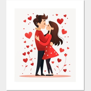 Valentine Romantic couple love birds Posters and Art